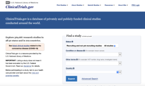NIH clinical trial search image
